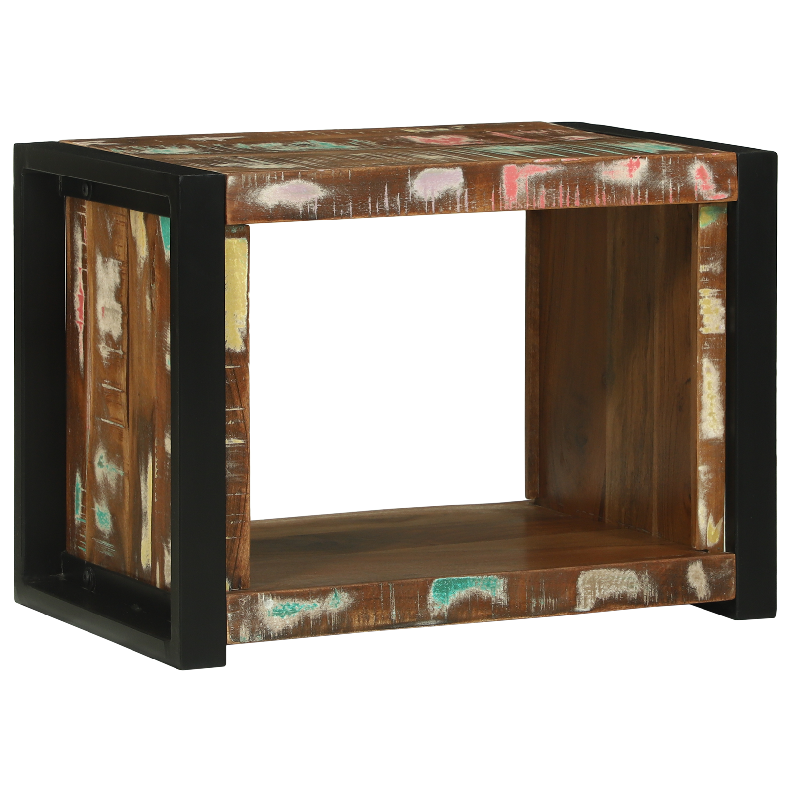 Veggkube med hylle Brun 55 x 35 x 40 cm Massivt gjenvunnet tre