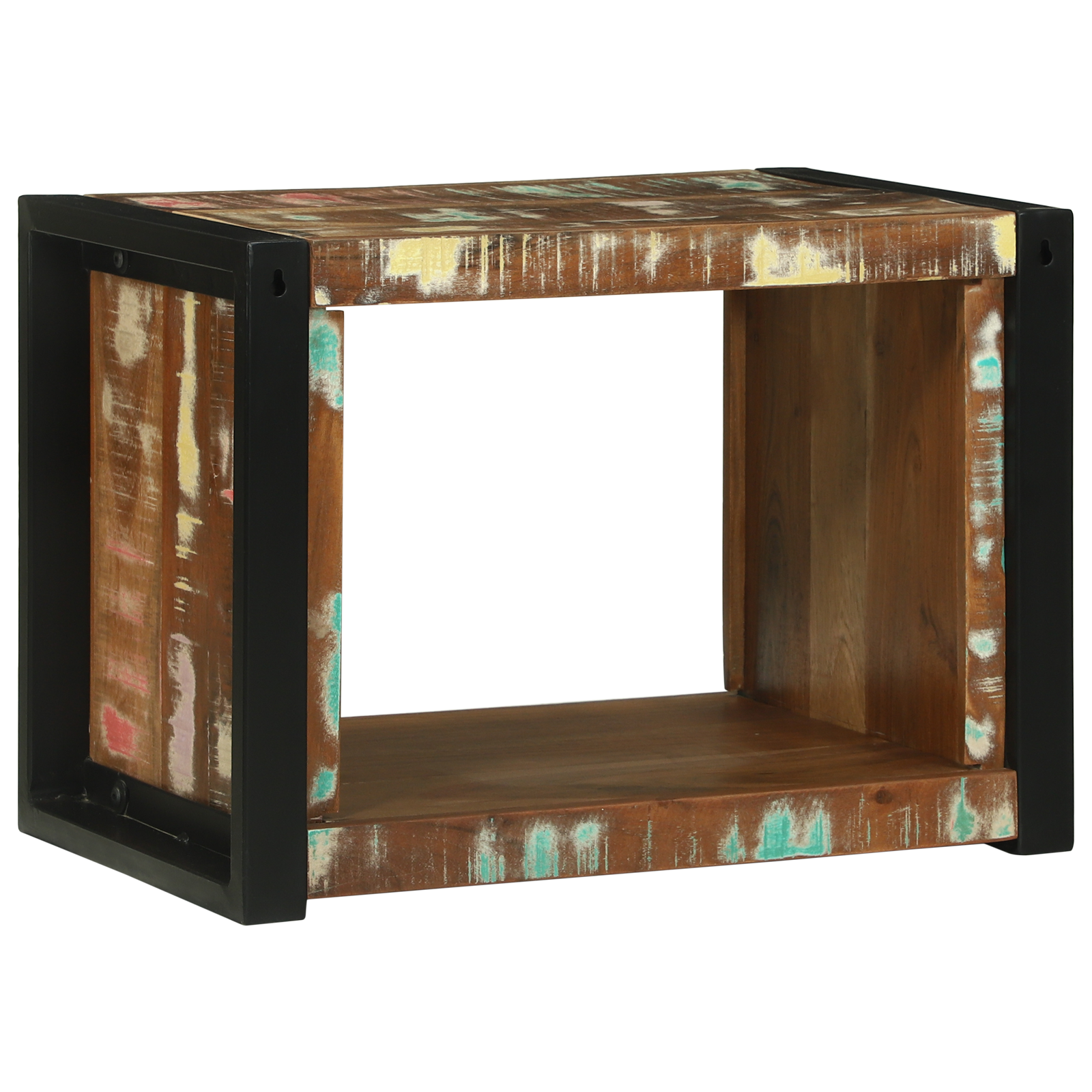 Veggkube med hylle Brun 55 x 35 x 40 cm Massivt gjenvunnet tre