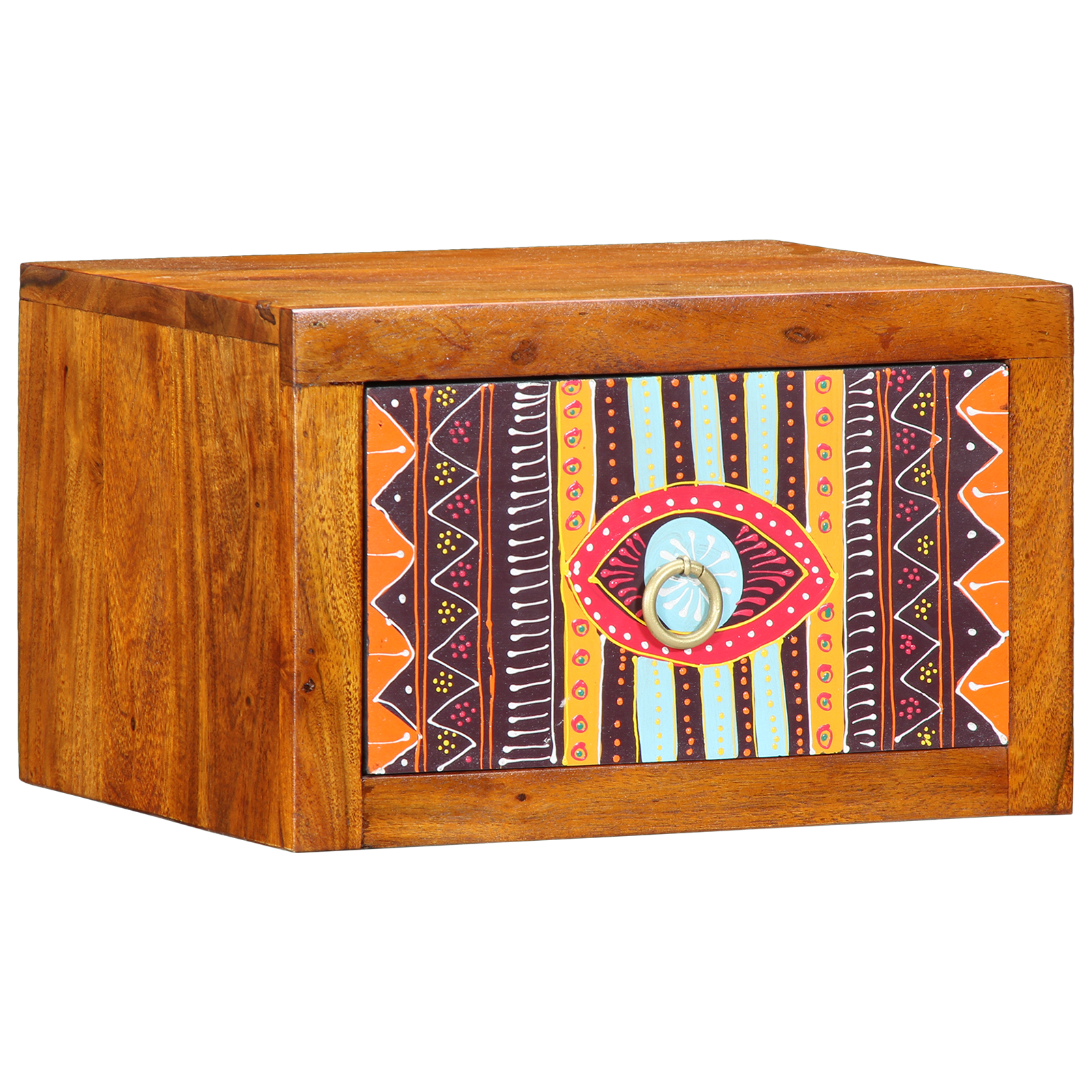 Nattbordskap med skuff Brun 35 x 30 x 22 cm heltre akasie