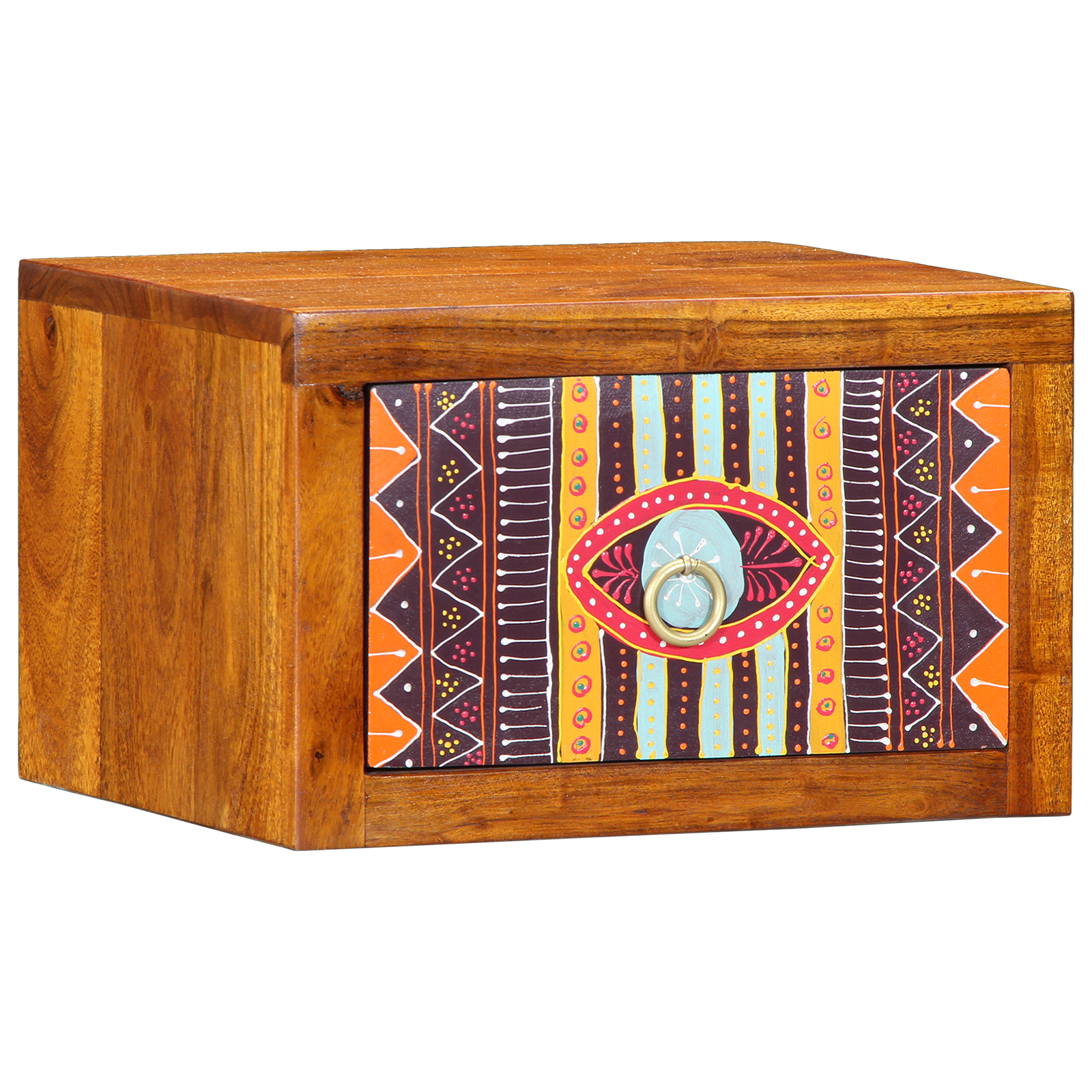 Nattbordskap med skuff Brun 35 x 30 x 22 cm heltre akasie