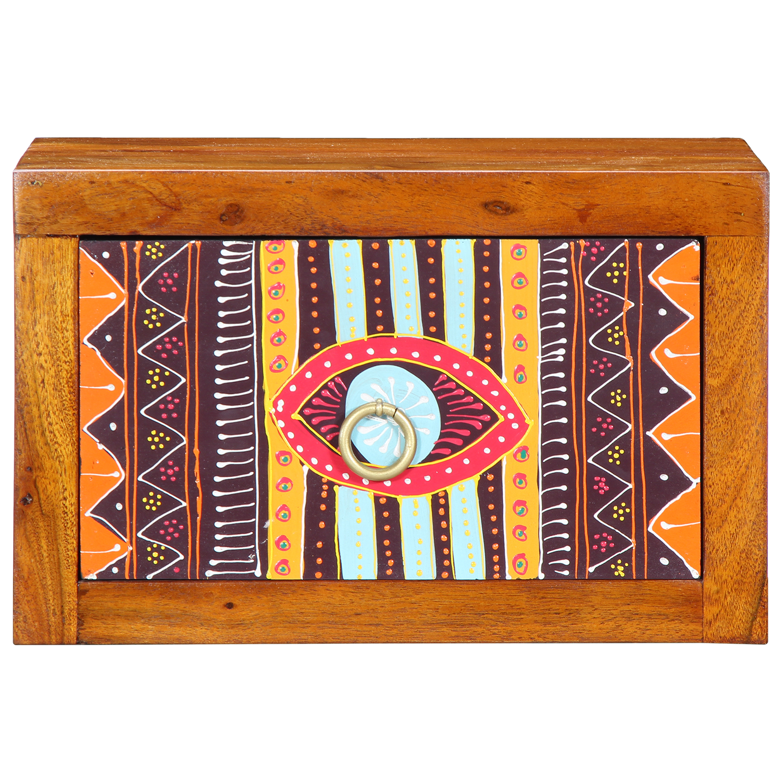 Nattbordskap med skuff Brun 35 x 30 x 22 cm heltre akasie