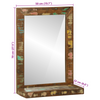 Baderomsspeil Brun 50 x 22 x 70 cm Massiv Rektivert Tre