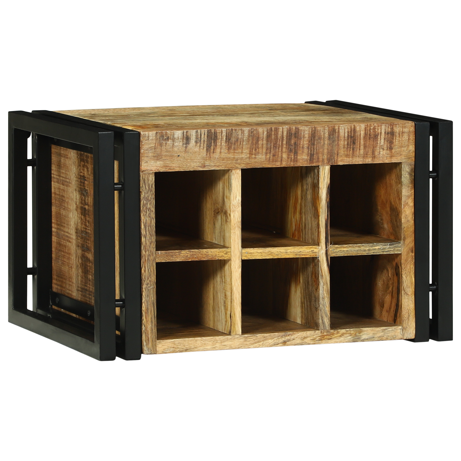 Vinhylle Brun og svart 46 x 35 x 27.5 cm Massivt mangotre