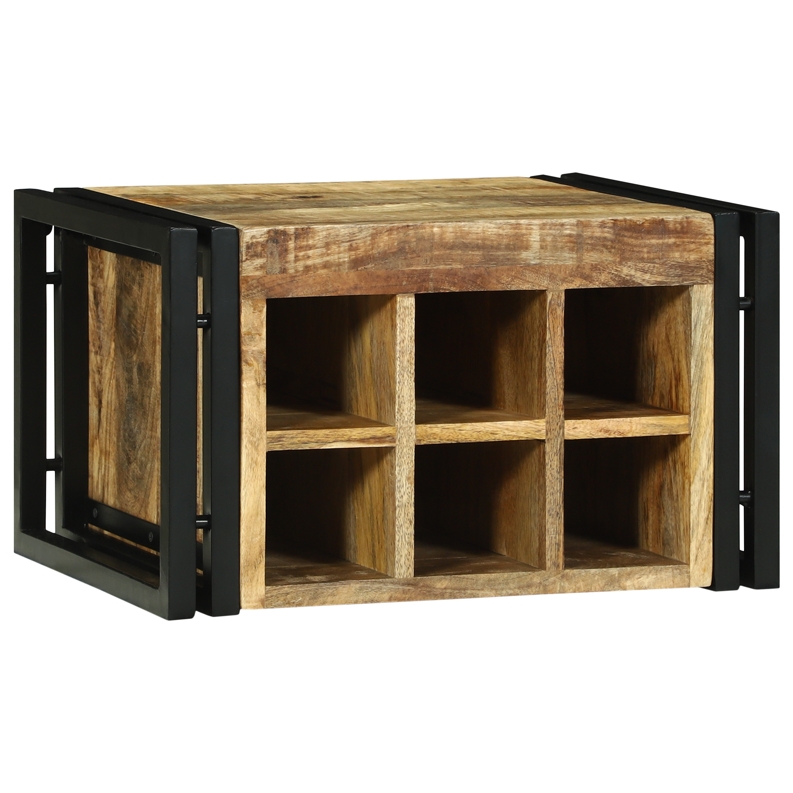 Vinhylle Brun og svart 46 x 35 x 27.5 cm Massivt mangotre
