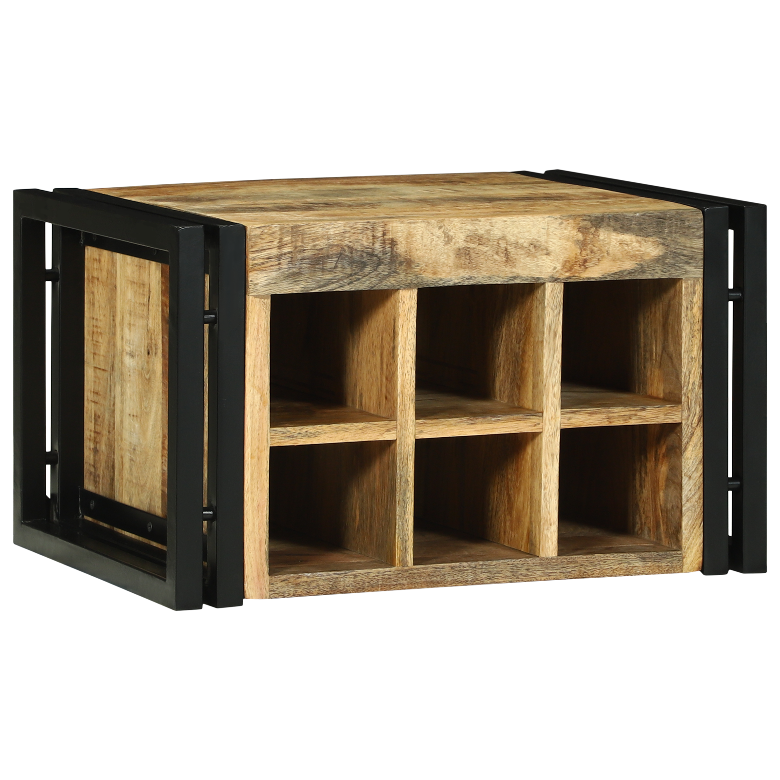 Vinhylle Brun og svart 46 x 35 x 27.5 cm Massivt mangotre