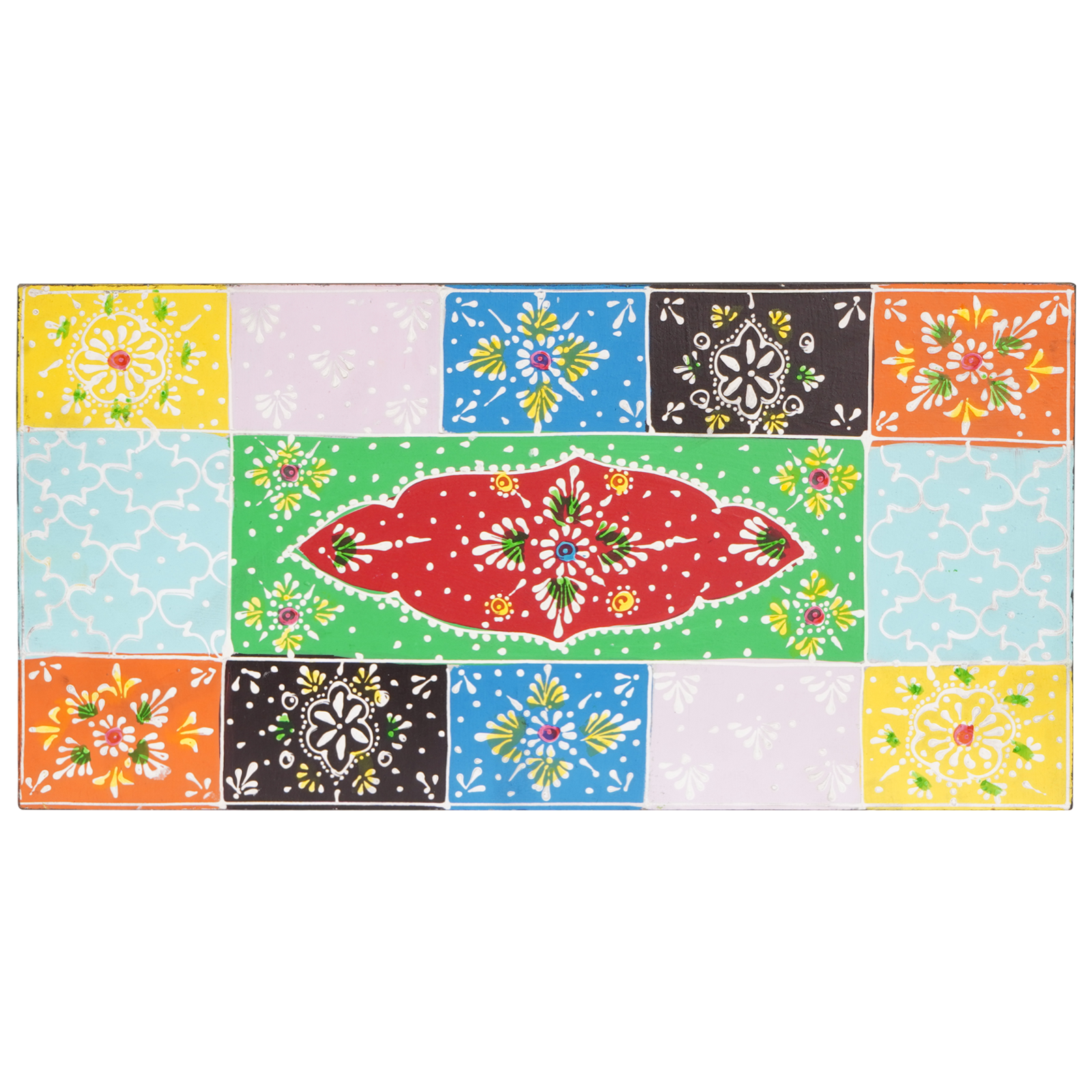 Vegghyller 2 pcs Flerfarget 40 x 20 x 6 cm Massivt mangotre