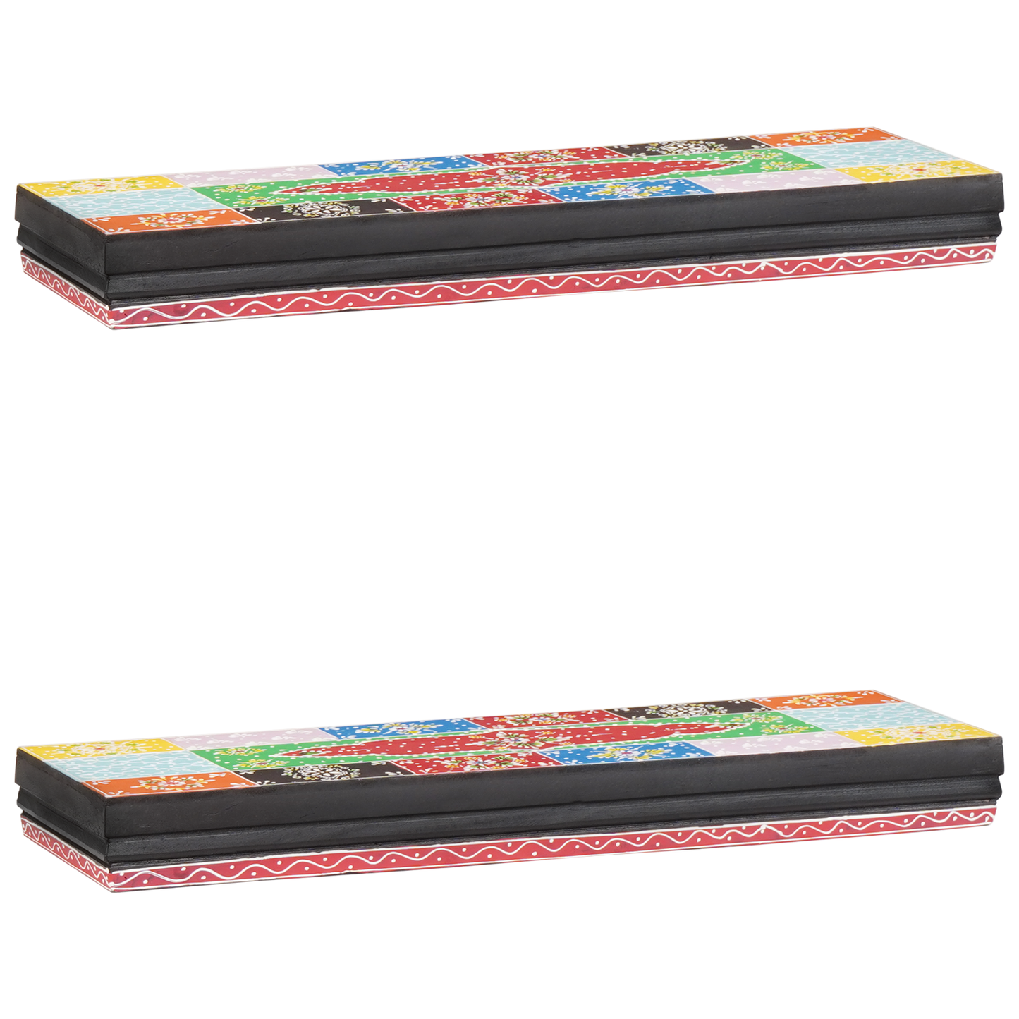 Vegghyller Flerfarget 60 x 20 x 6 cm Massiv mango tre