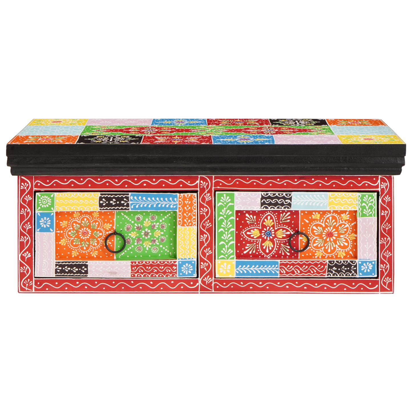 TV-skap med skuff Flerfarget 60 x 30 x 24 cm Massivt mangotre