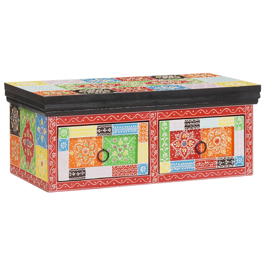 TV-skap med skuff Flerfarget 60 x 30 x 24 cm Massivt mangotre