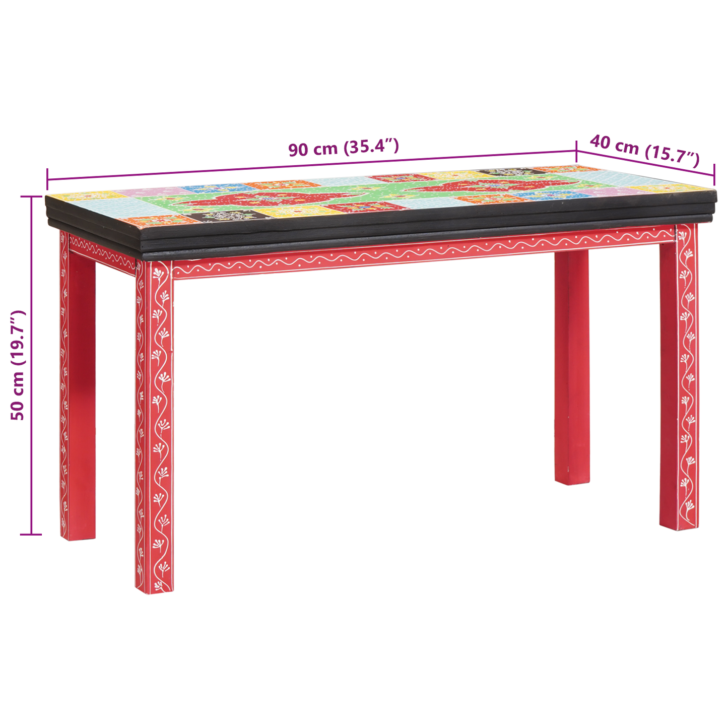 Avlastningsbord 2 pcs Flerfarget