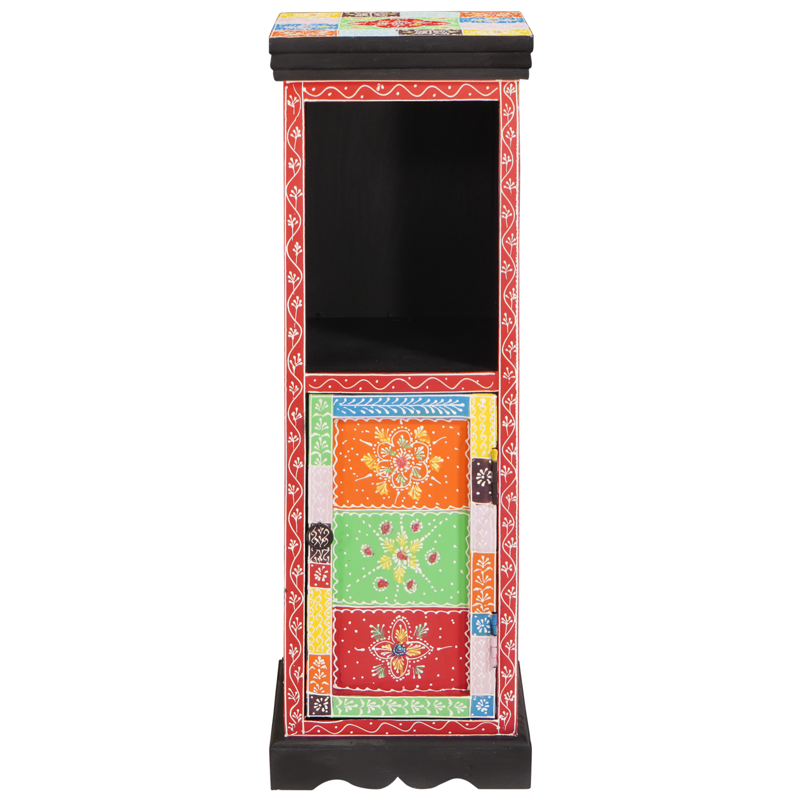 Kommode med hylle Flerfarget 30 x 30 x 90 cm Massivt mangotre