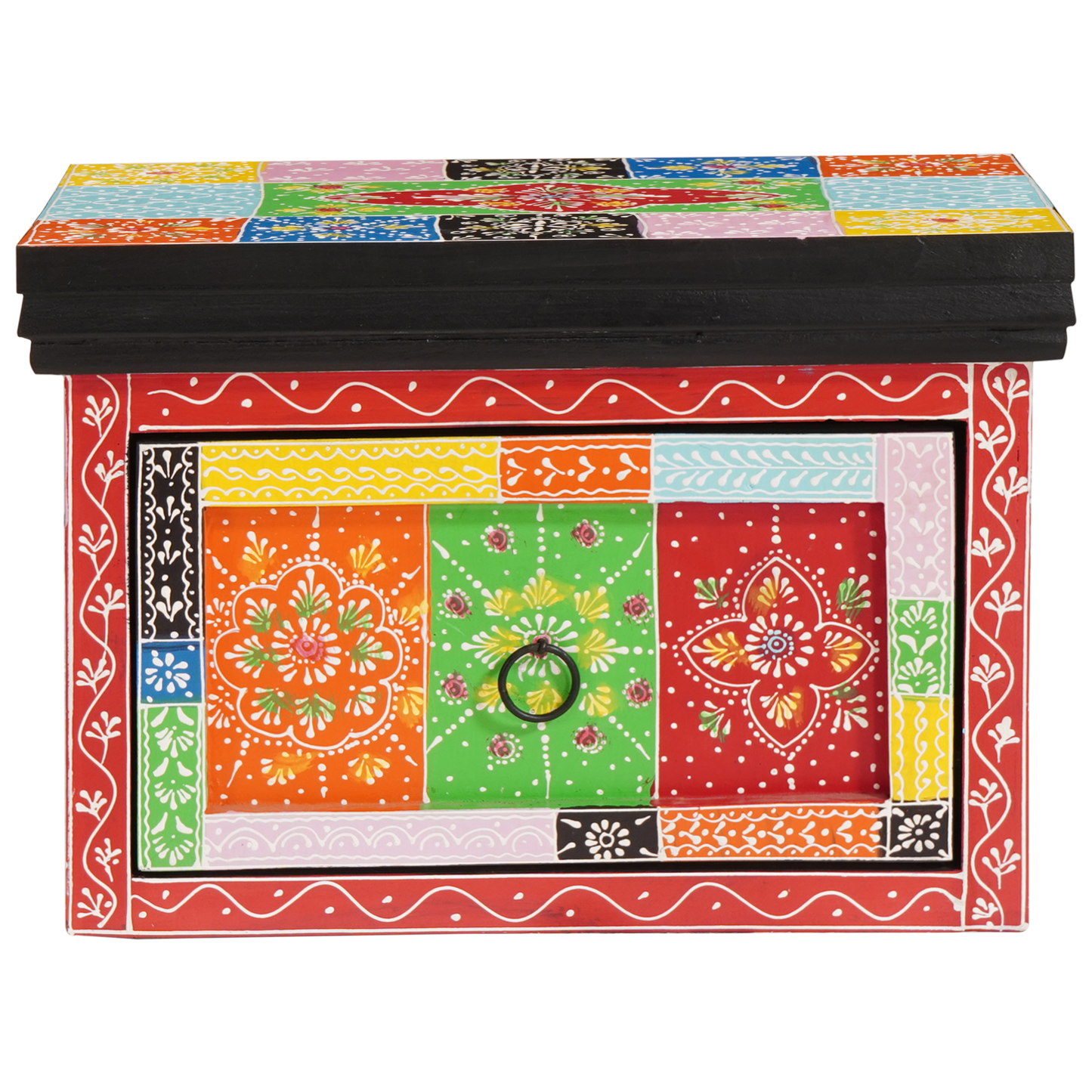 Nattbordskap med skuff 2 pcs Flerfarget 40 x 30 x 28 cm
