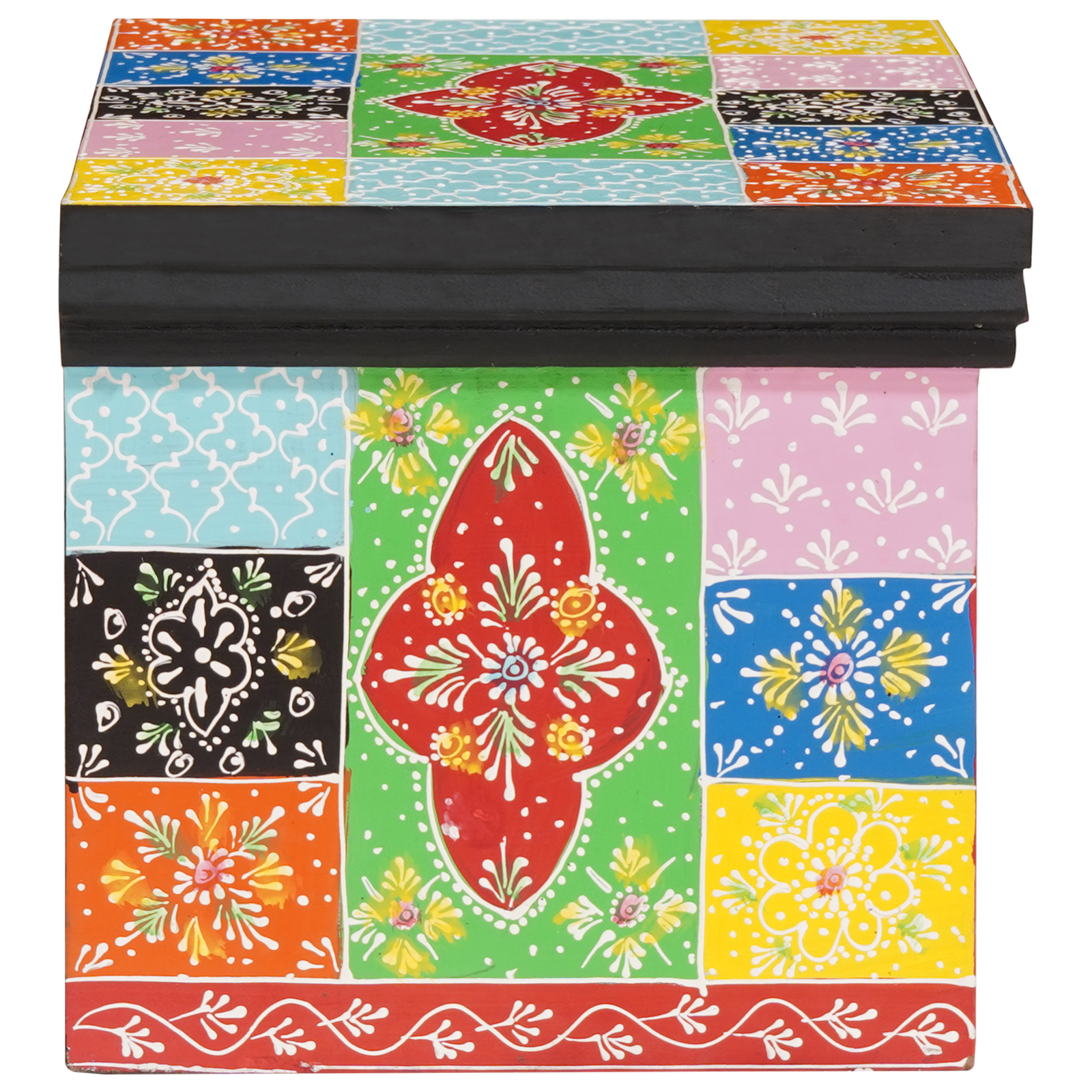 Nattbordskap 2 pcs Flerfarget 40 x 30 x 28 cm Massivt mangotre