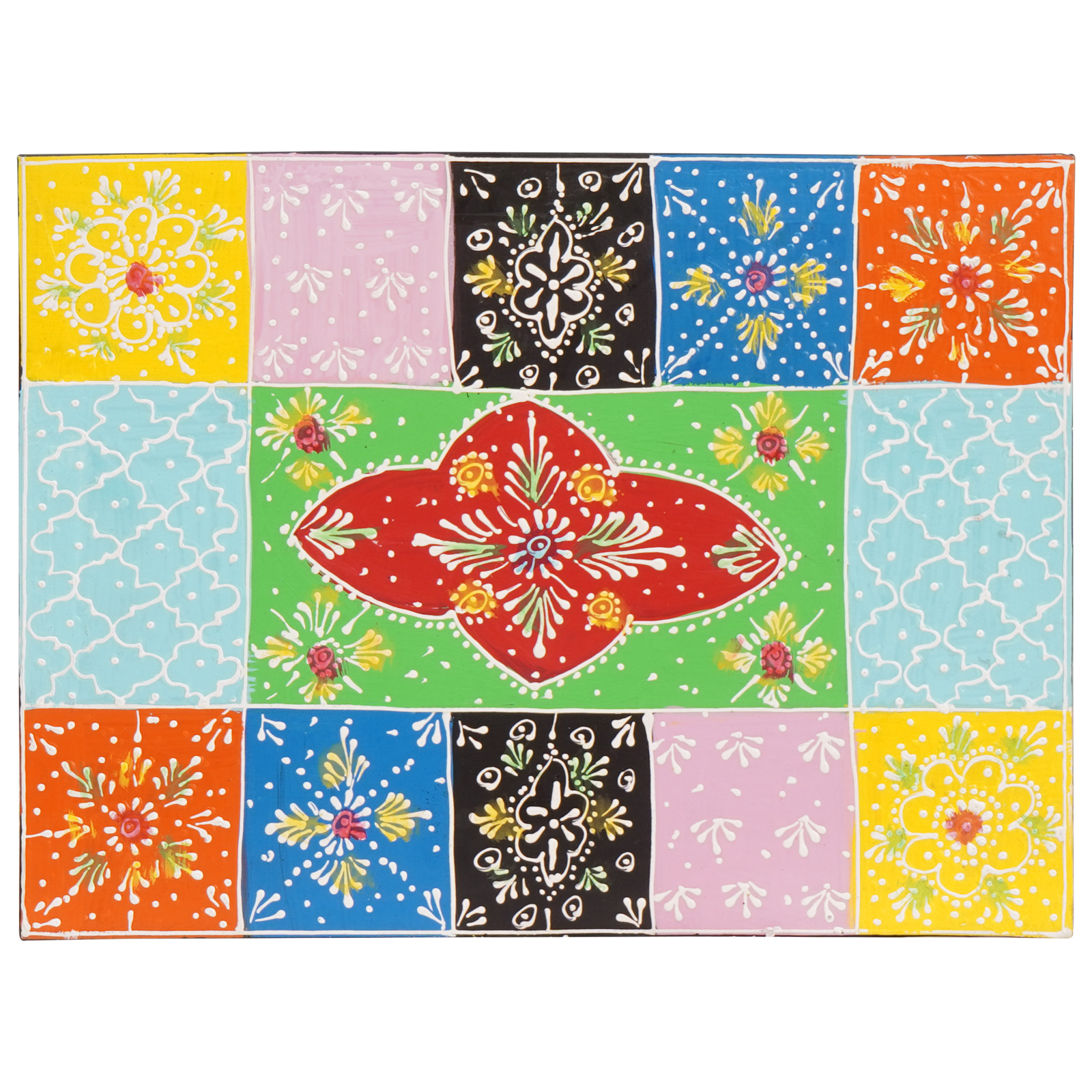 Nattbordskap 2 pcs Flerfarget 40 x 30 x 28 cm Massivt mangotre