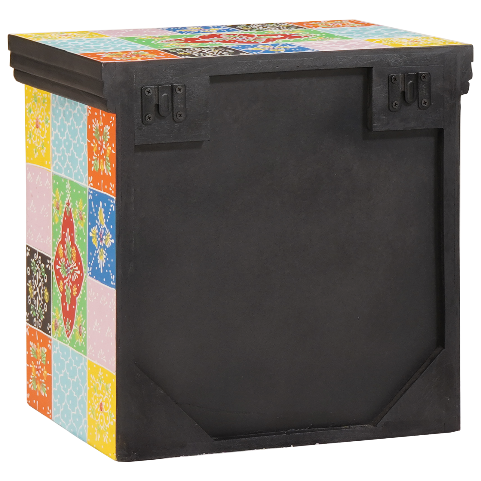 Nattbordskap 2 pcs Flerfarget 40 x 30 x 40 cm Massivt mangotre