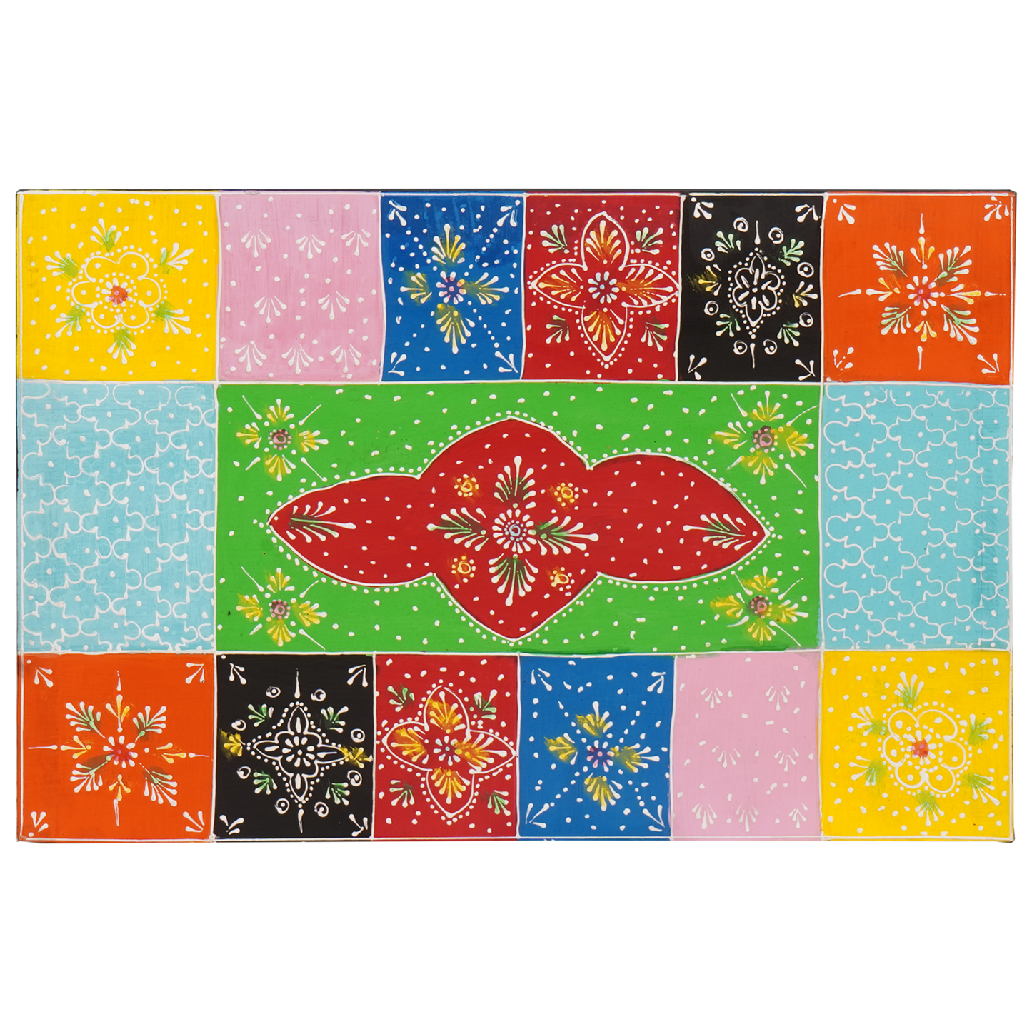 Lagringsboks Flerfarget 60 x 40 x 40 cm Massivt mangotre