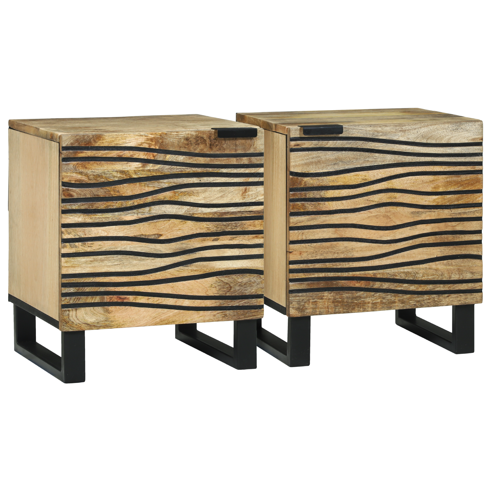 Nattbordskap 2 pcs Brun 40 x 33 x 46 cm heltre mango