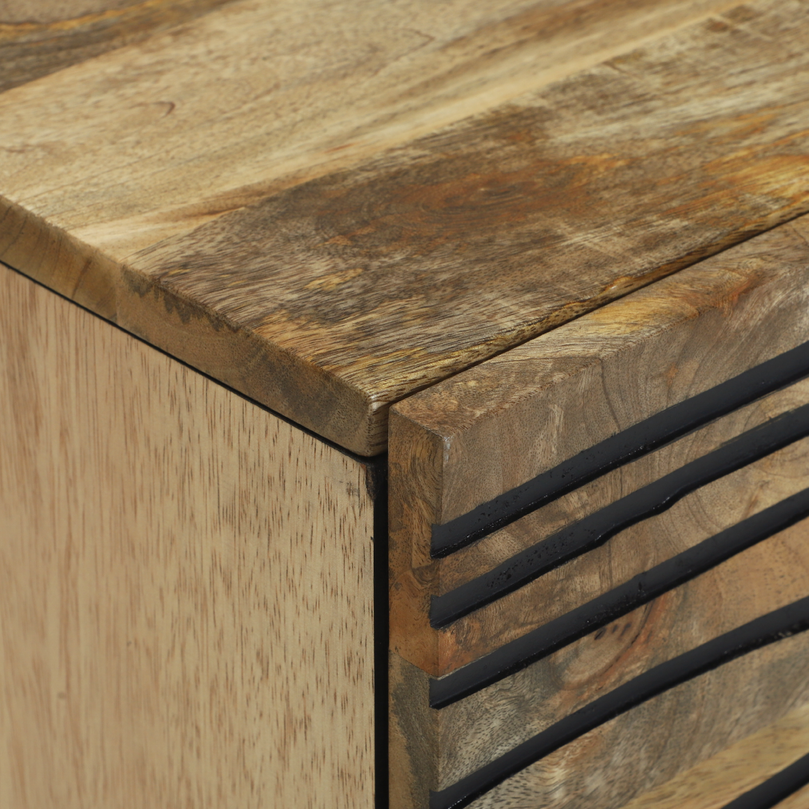 Nattbordskap med skuff Brun 40 x 33 x 46 cm heltre mango