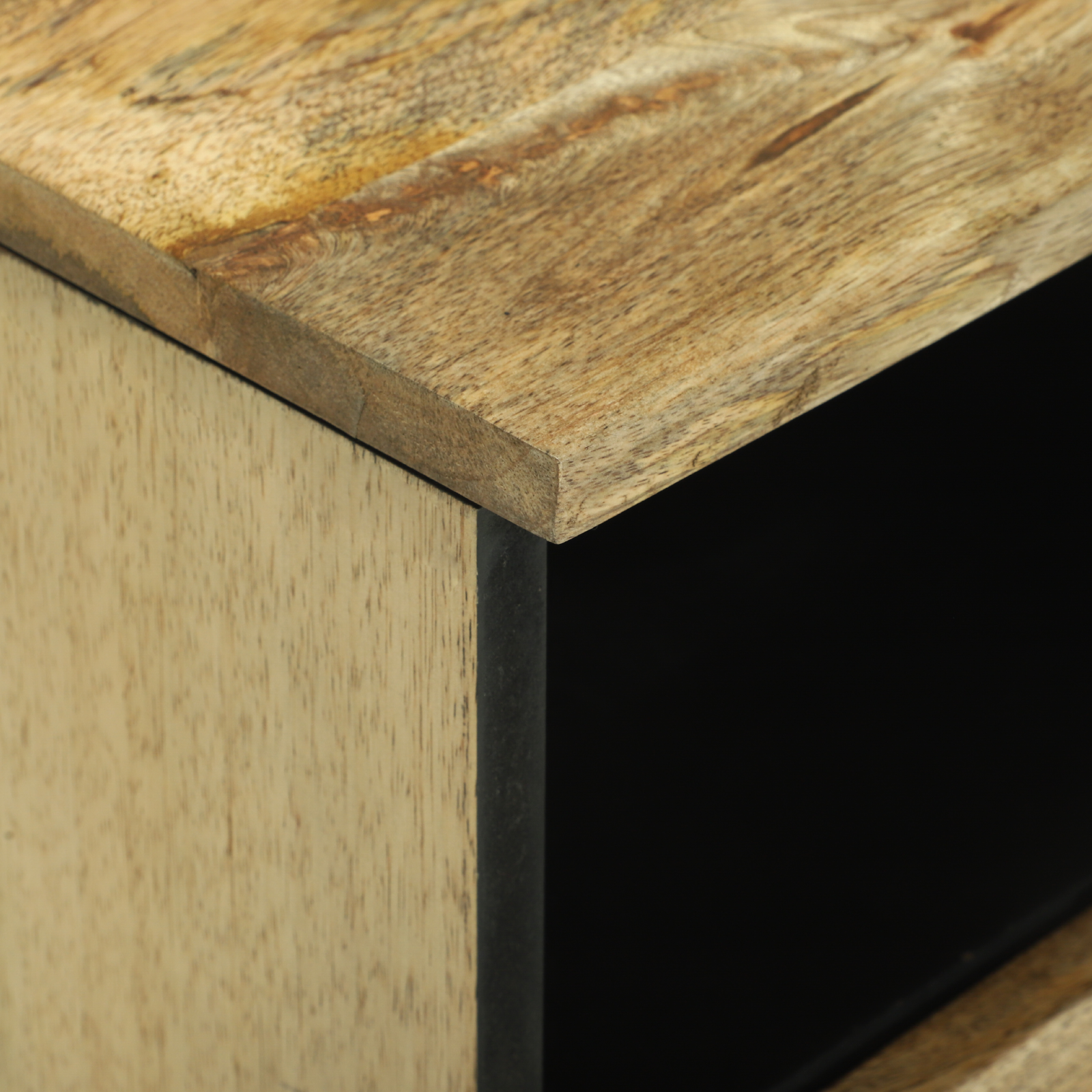 Nattbordskap med skuff 2 pcs Brun 40 x 33 x 46 cm heltre mango