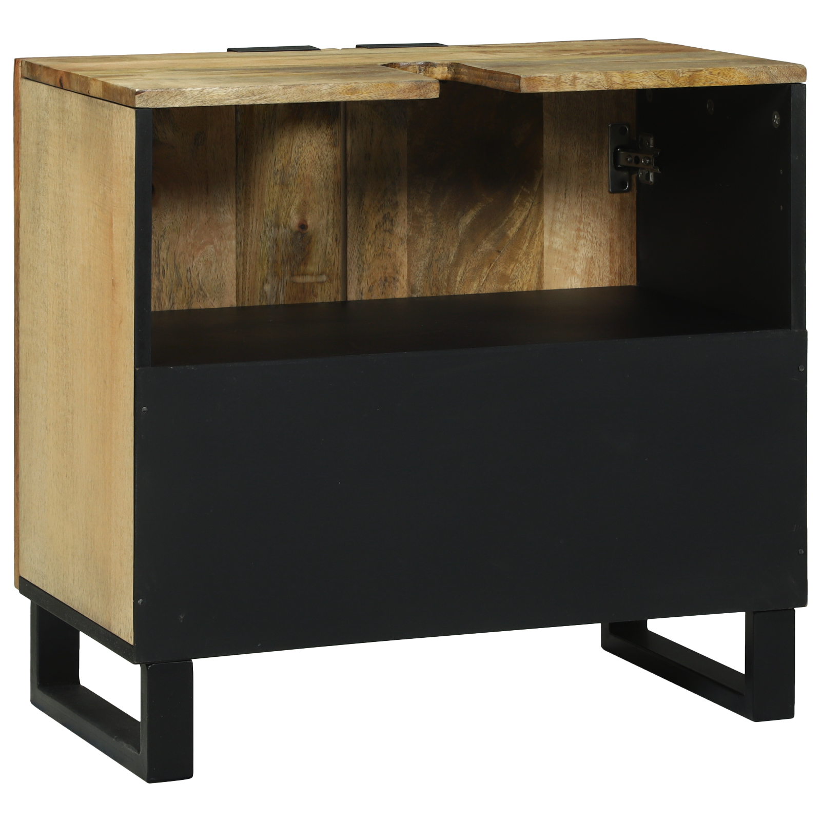 Vaskeskap Brun og svart 62 x 33 x 58 cm Massivt mangotre