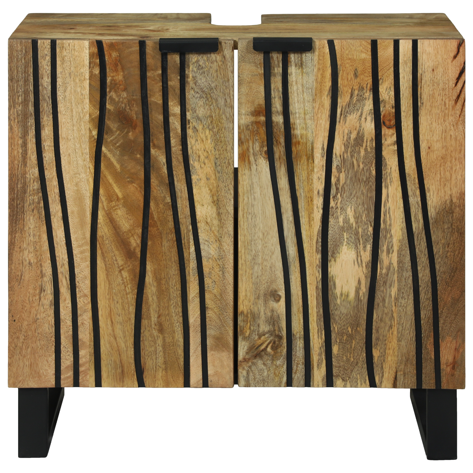 Vaskeskap Brun og svart 62 x 33 x 58 cm Massivt mangotre