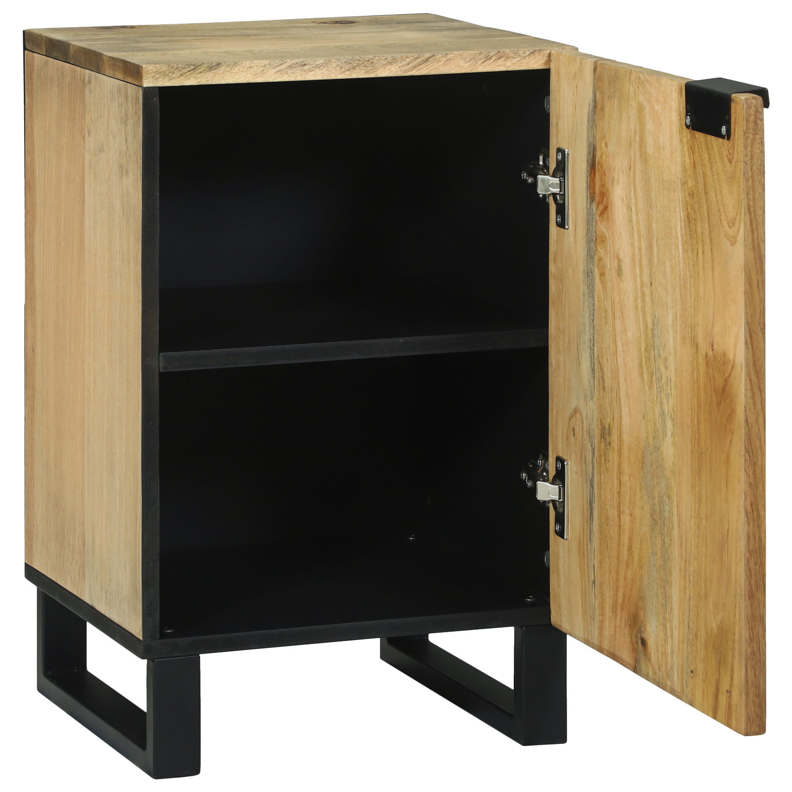 Badskap Brun og svart 38 x 33.5 x 58 cm Massivt mangotre