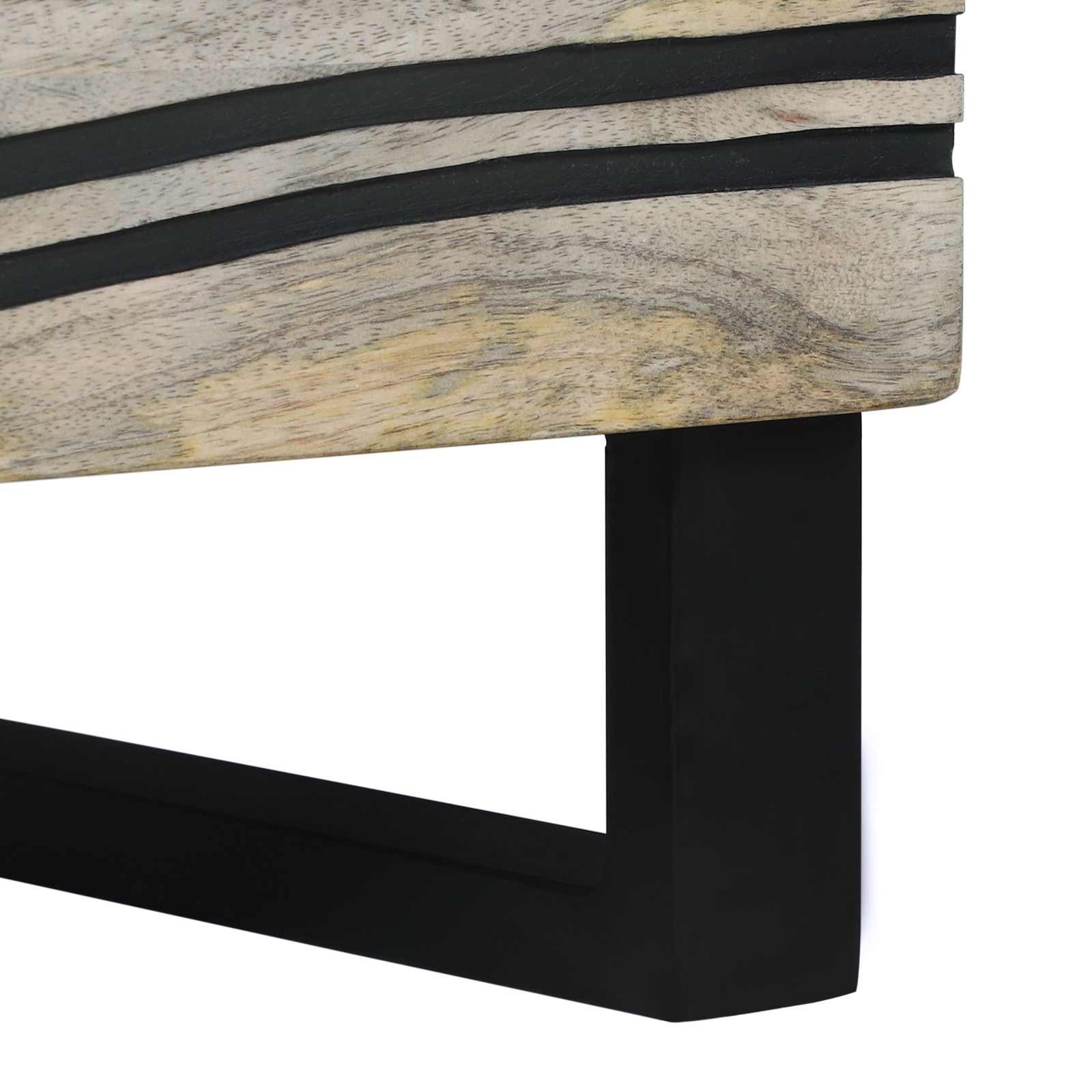 Nattbordskap Hvit og svart 40 x 33 x 46 cm heltre mango