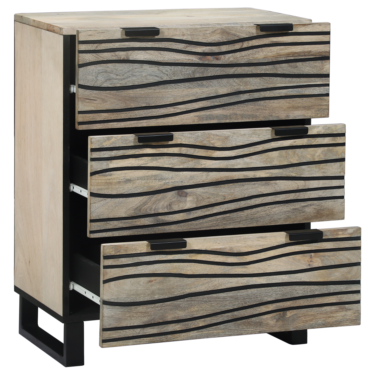 Serviesskap med skuff Hvit 60 x 33.5 x 75 cm Massivt mangotre