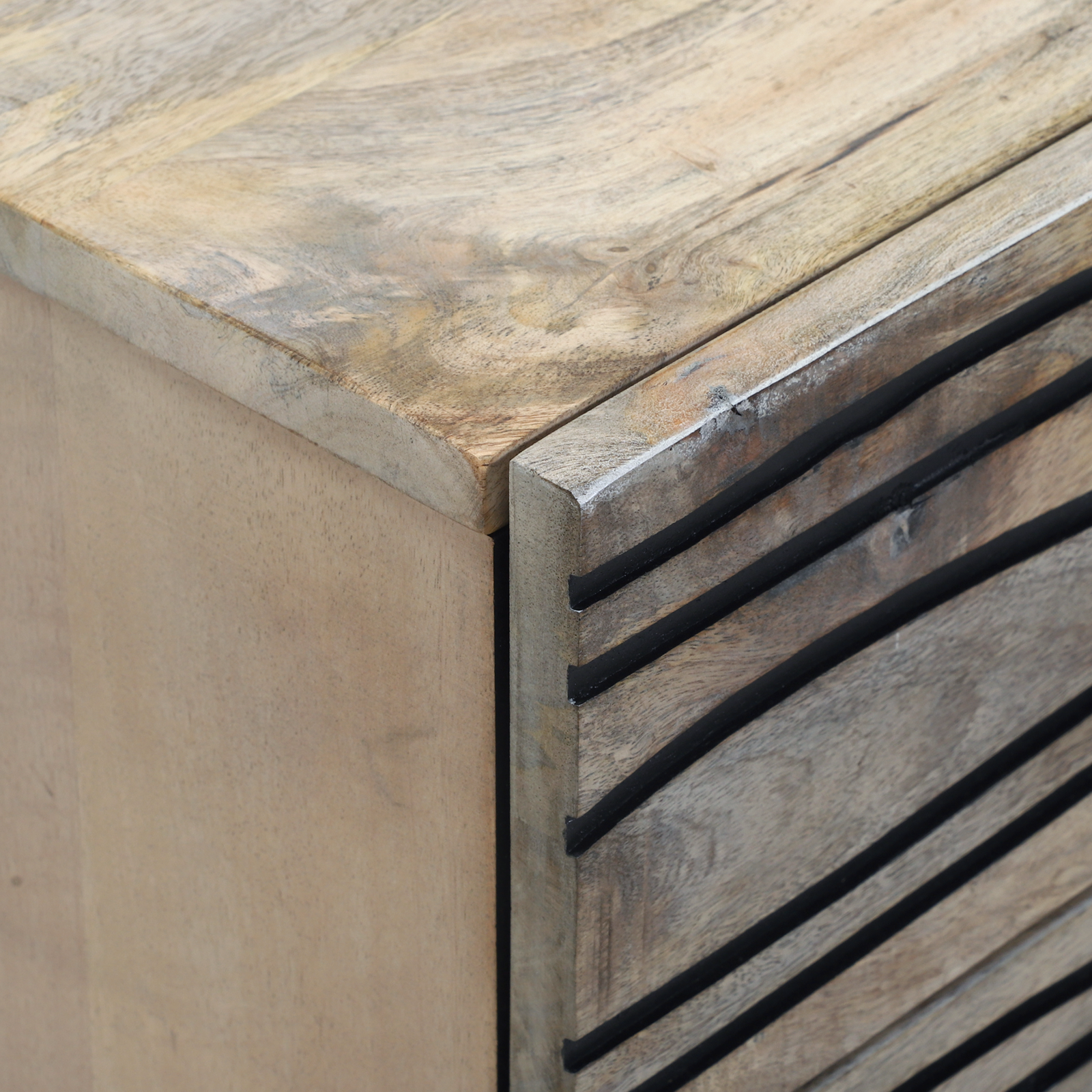 Nattbordskap Hvit og svart 50 x 33 x 60 cm heltre mango