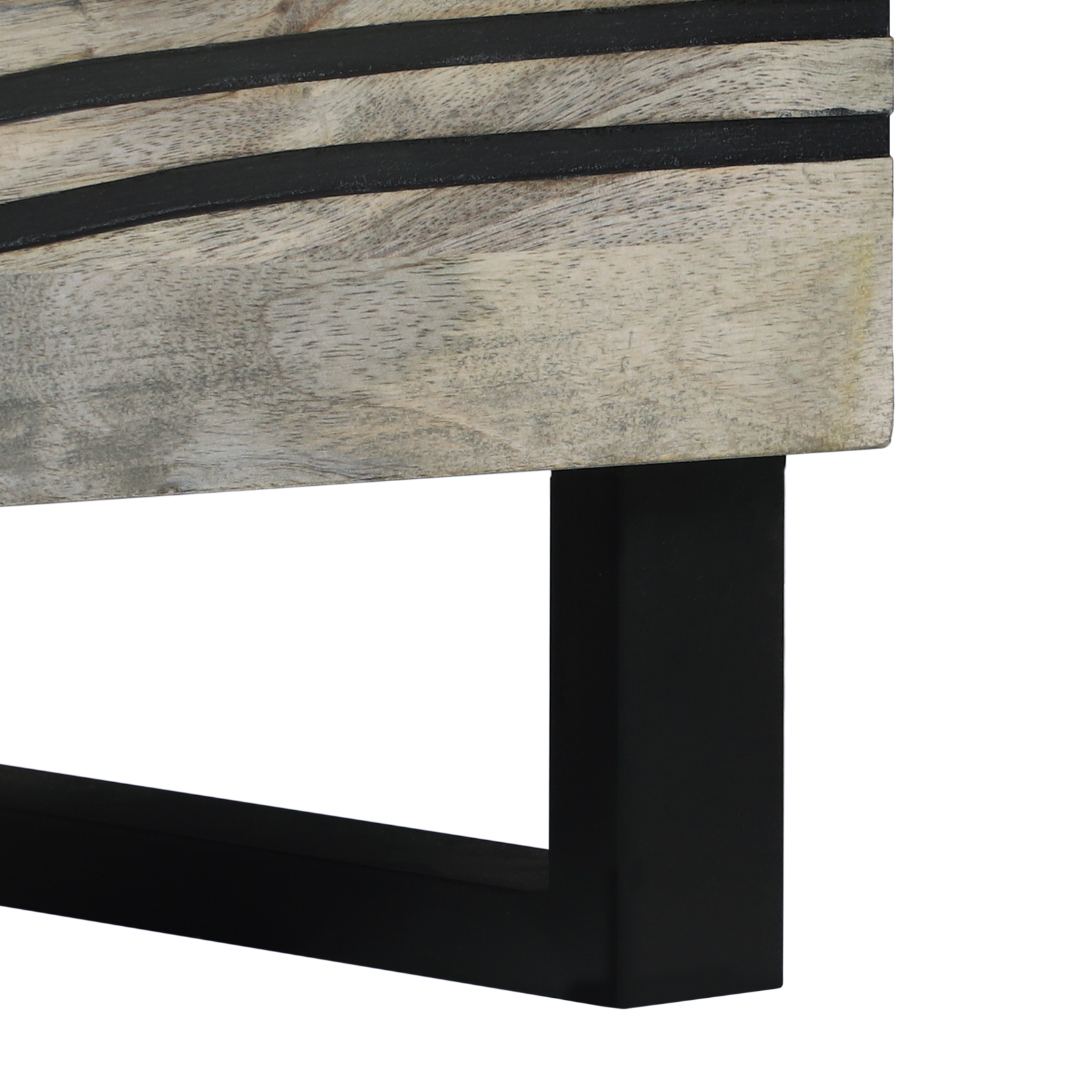 Nattbordskap Hvit og svart 50 x 33 x 60 cm heltre mango