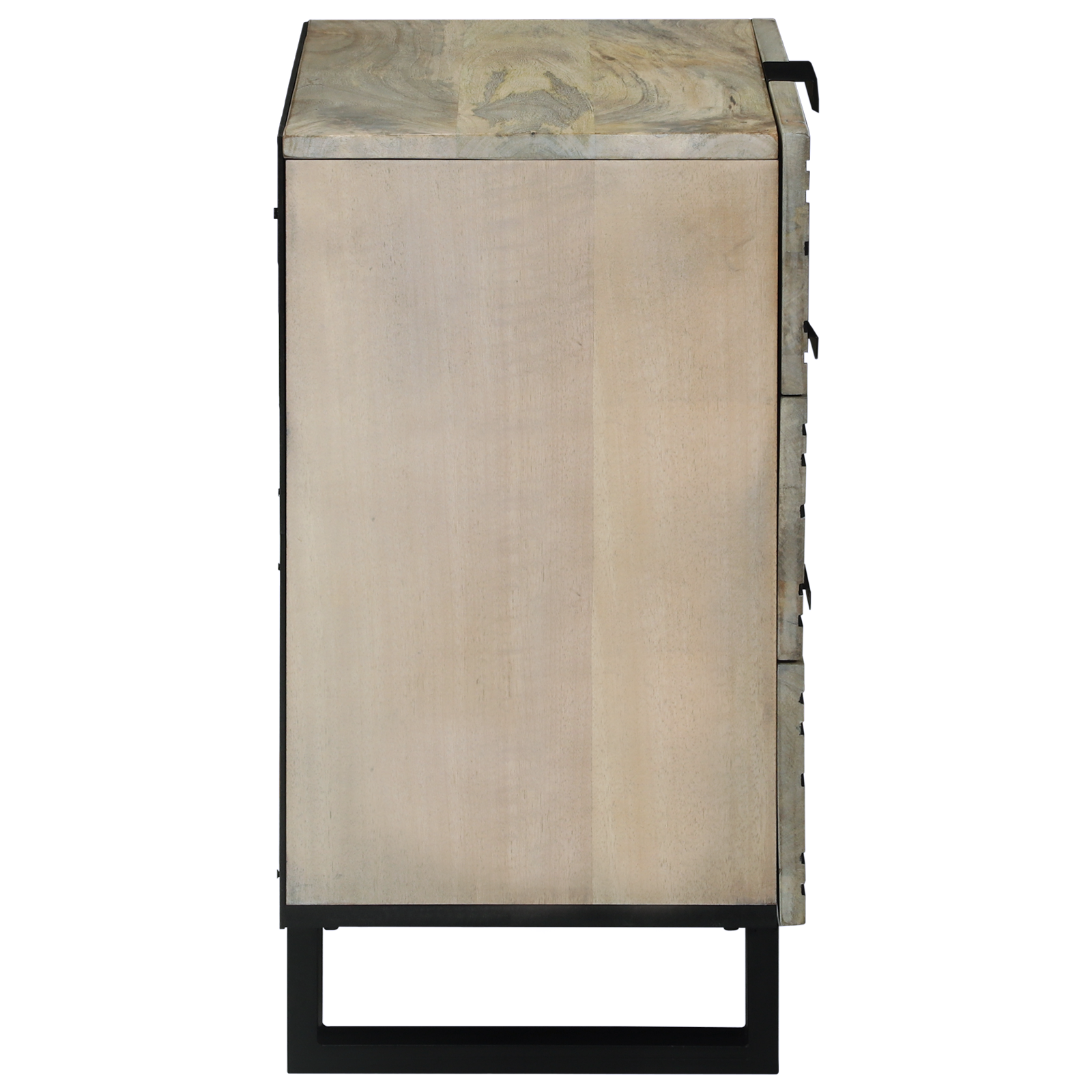 Nattbordskap Hvit og svart 50 x 33 x 60 cm heltre mango