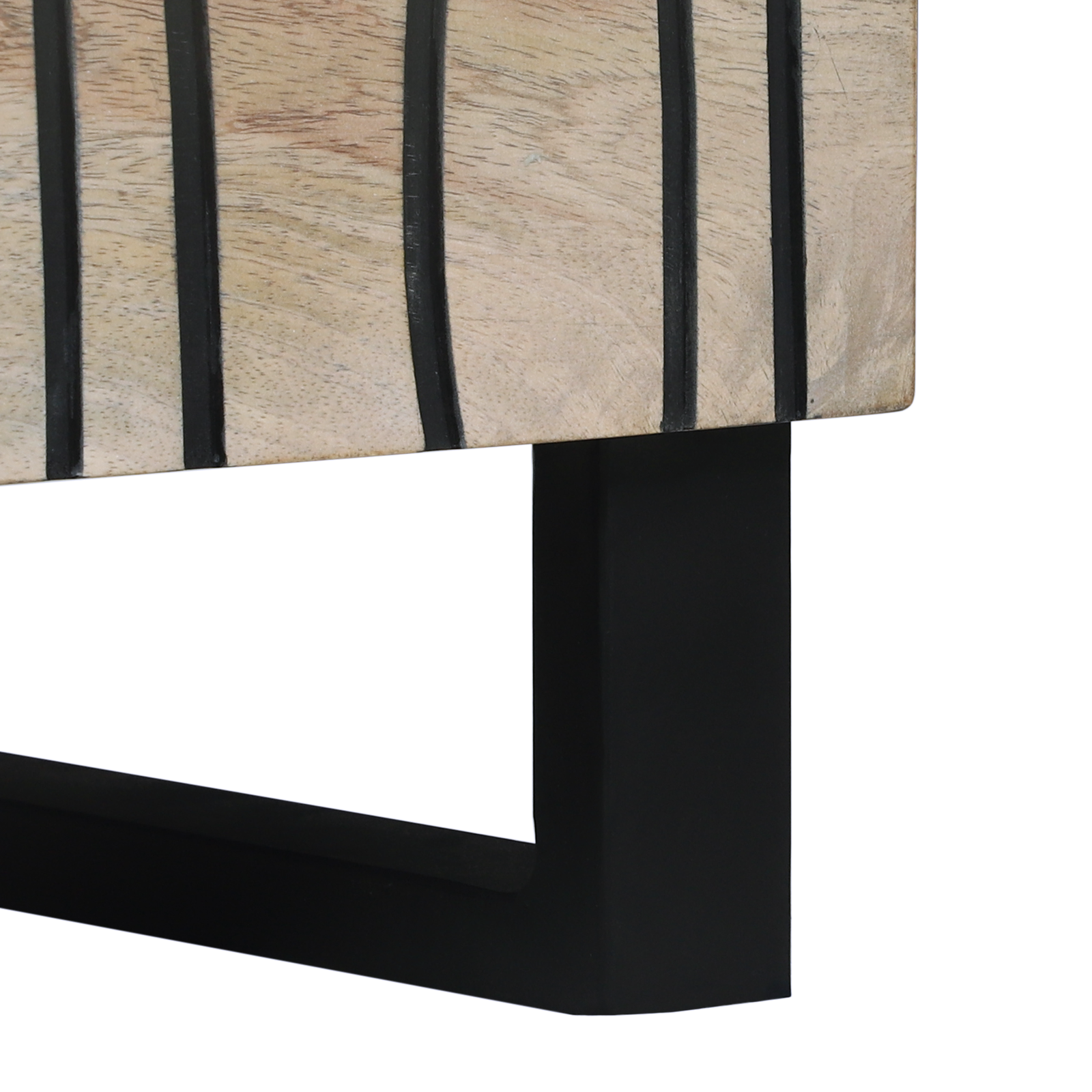 Nattbordskap Hvit og svart 50 x 33 x 60 cm heltre mango