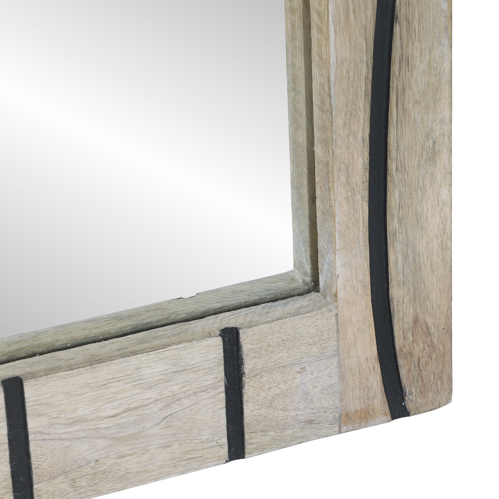 Baderomsspeil Brun 50 x 2.5 x 70 cm Massiv mangotre og glass