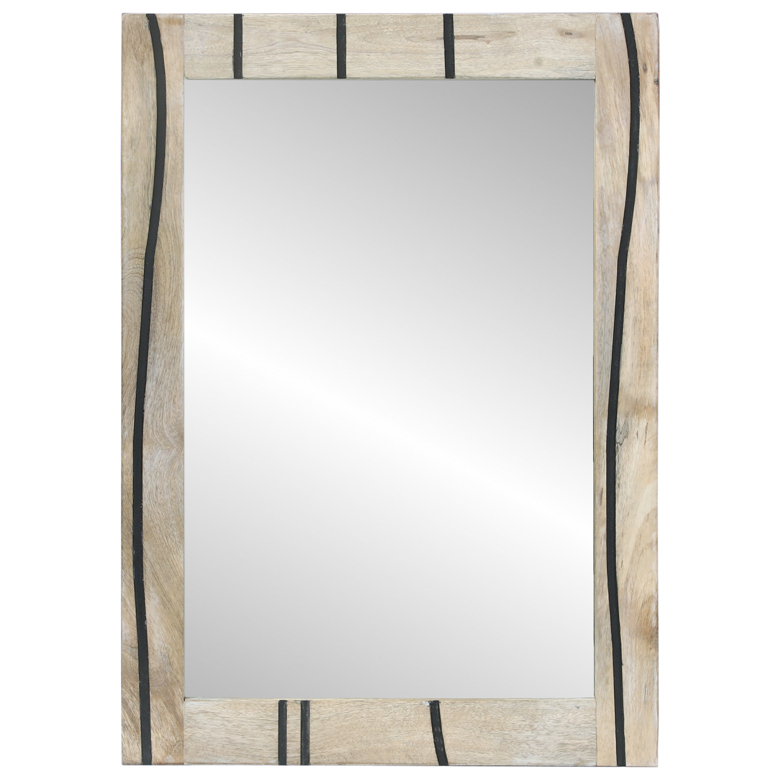 Baderomsspeil Brun 50 x 2.5 x 70 cm Massiv mangotre og glass