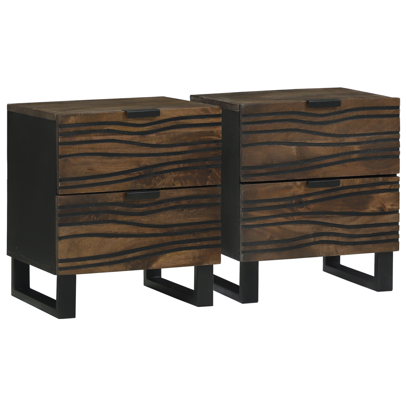 Nattbordskap 2 pcs Valnøtt 40 x 33 x 46 cm heltre mango