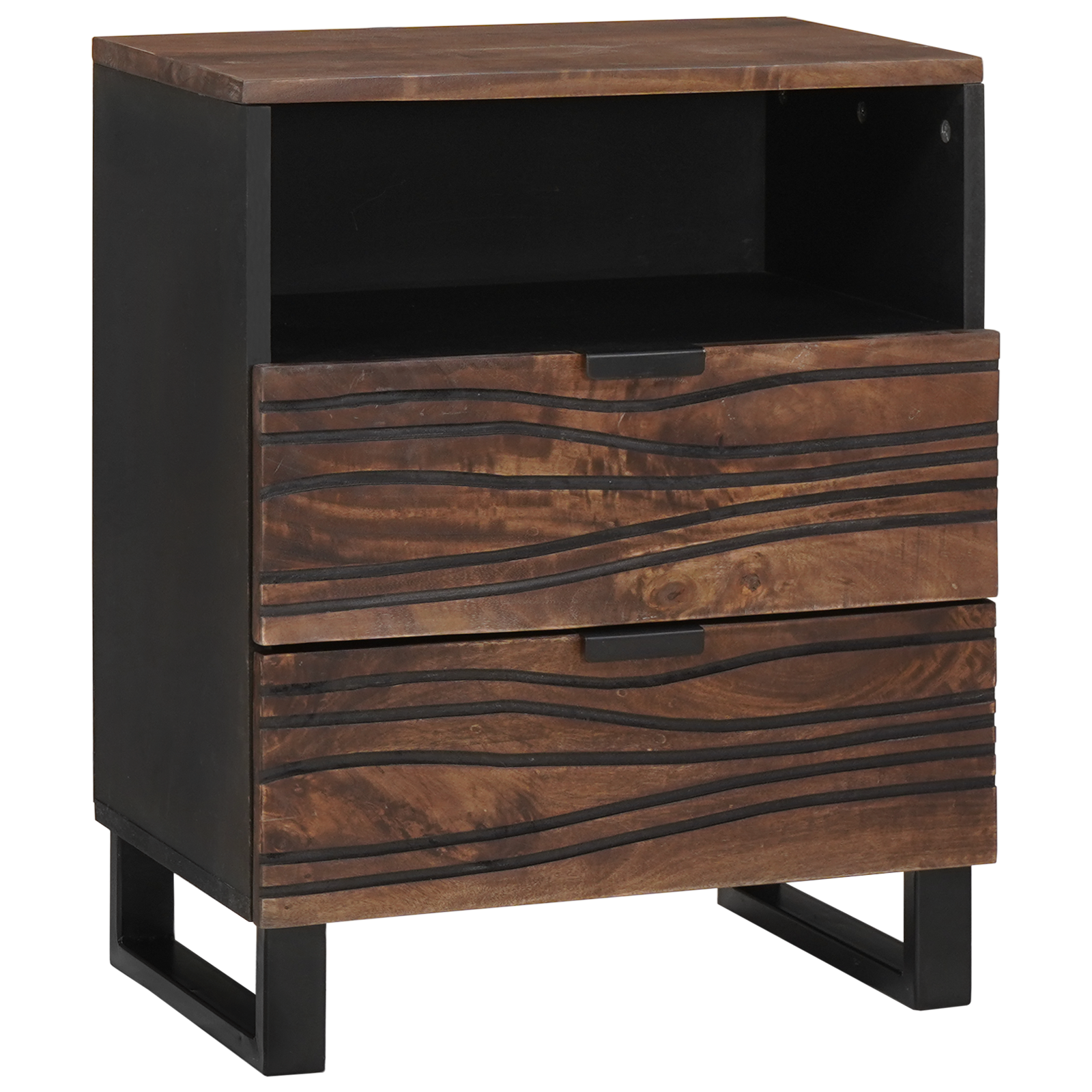 Nattbordskap med skuff Valnøtt 50 x 33 x 60 cm heltre mango