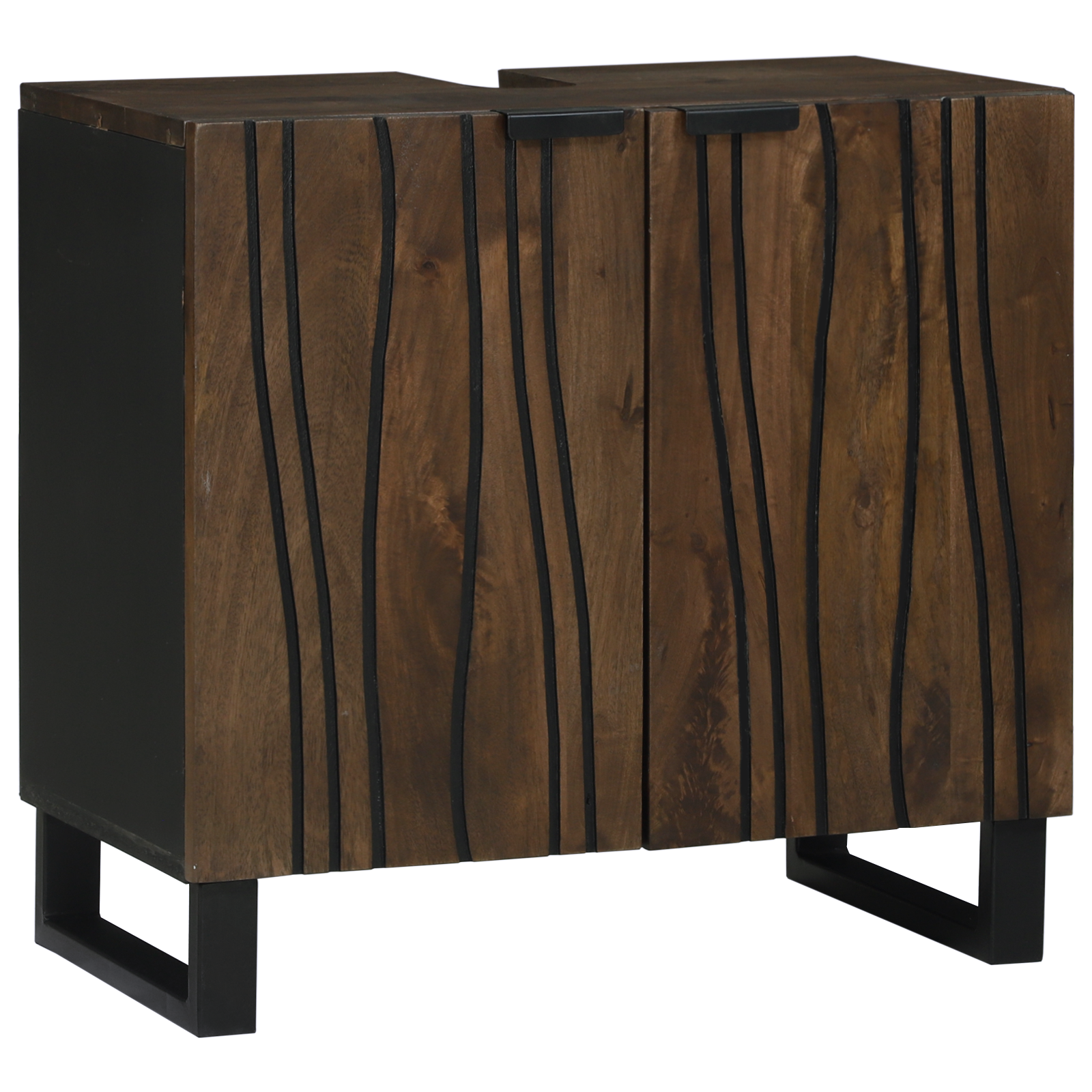 Vaskeskap Brun og svart 62 x 33 x 58 cm Massivt mangotre
