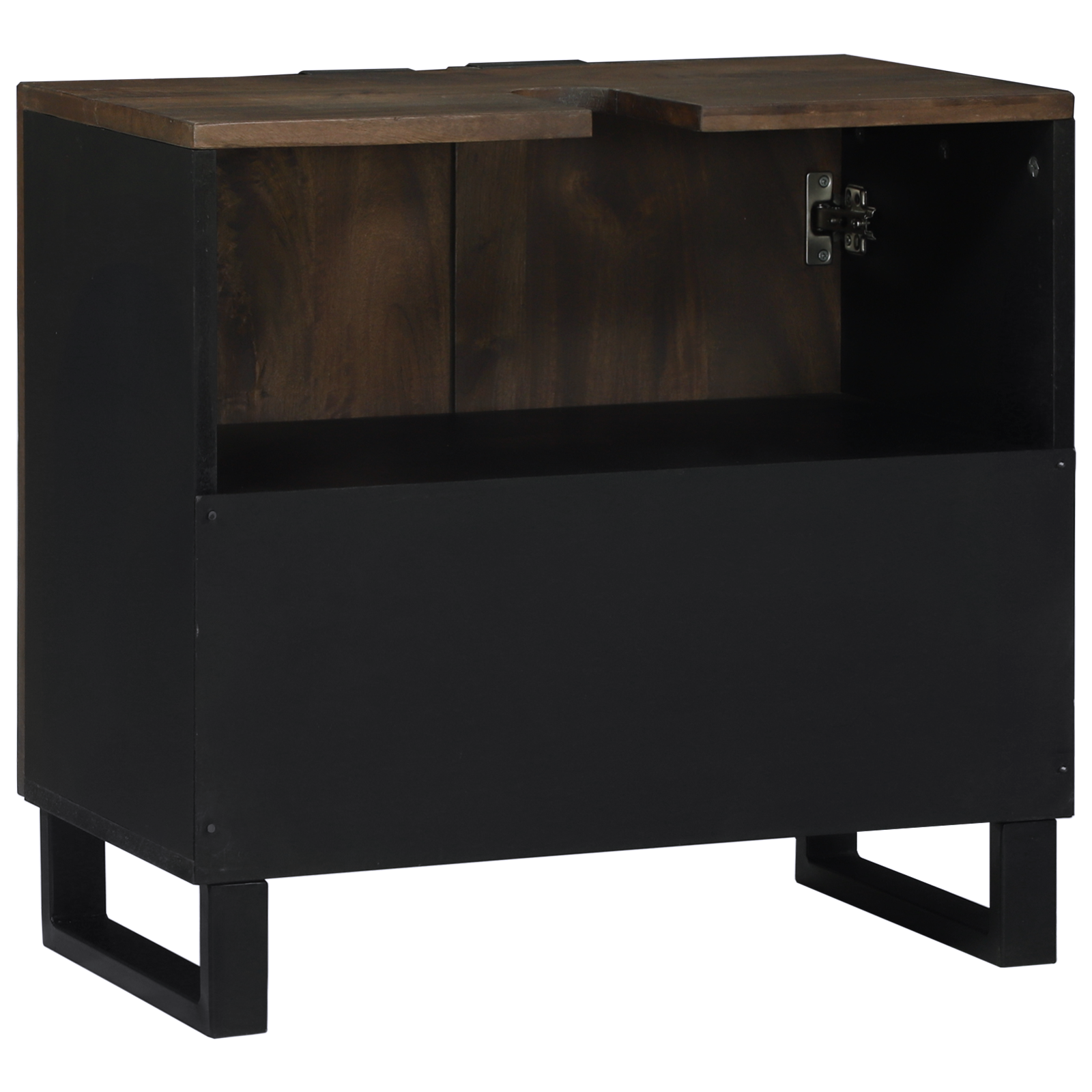 Vaskeskap Brun og svart 62 x 33 x 58 cm Massivt mangotre