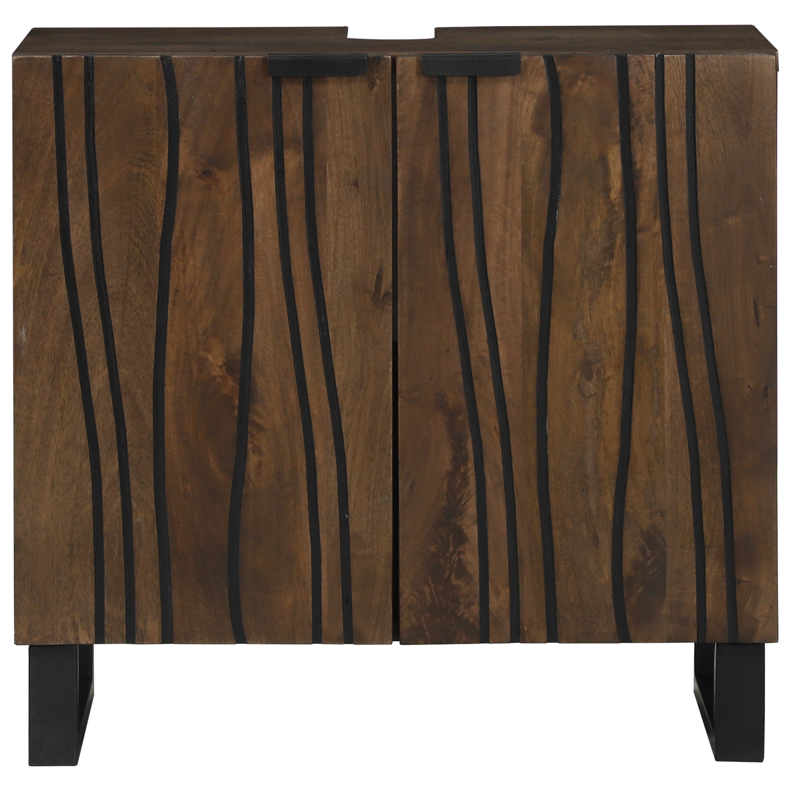 Vaskeskap Brun og svart 62 x 33 x 58 cm Massivt mangotre