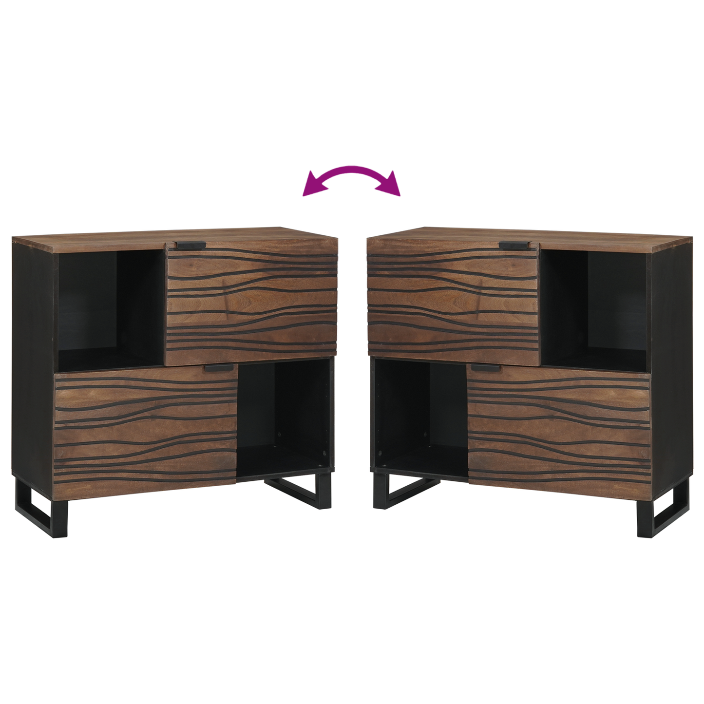 Sideboard Brun 80 x 33 x 75 cm heltre mango