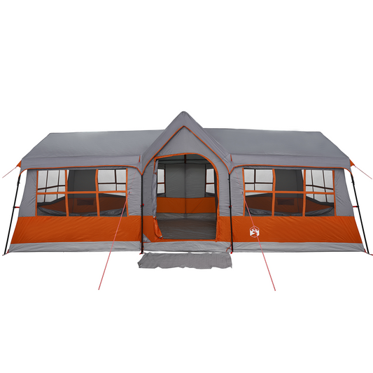 Familietelt Grå og Oransje 622 x 295 x 238 cm Polyester og stål