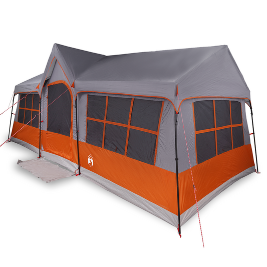 Familietelt Grå og Oransje 622 x 295 x 238 cm Polyester og stål