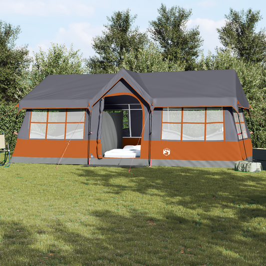 Familietelt Grå og Oransje 622 x 295 x 238 cm Polyester og stål