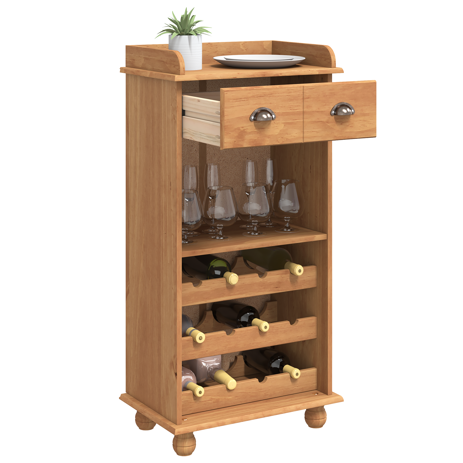Vinskap ASKIM Brun 57 x 37 x 114 cm Heltre furu