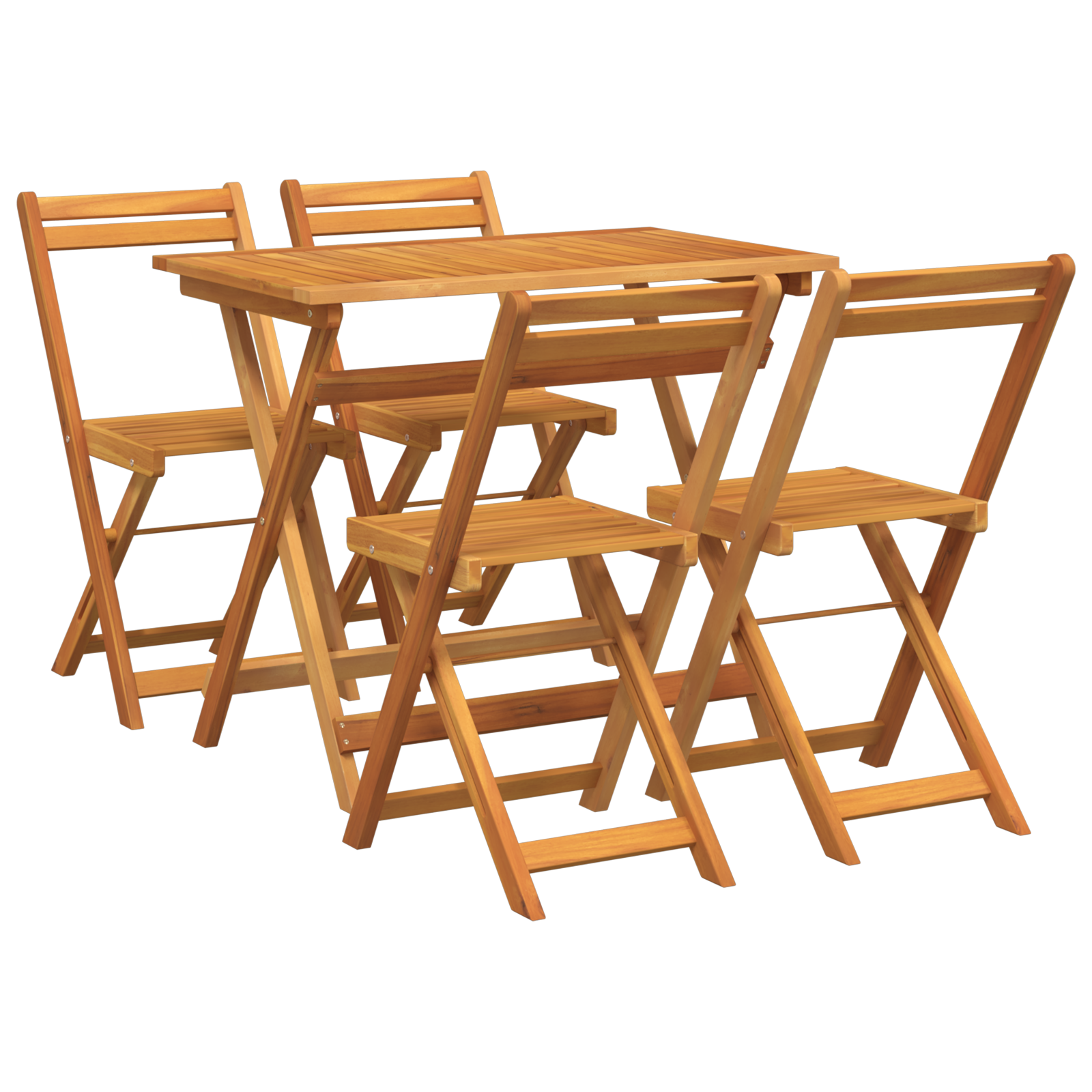 Bistrosett 5 pcs Brun heltre akasie