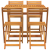 Bistrosett 5 pcs Brun heltre akasie