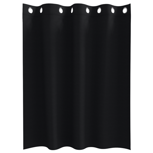 Mørkleggende Gardiner med Ringer 2 pcs Svart 140 x 140 cm