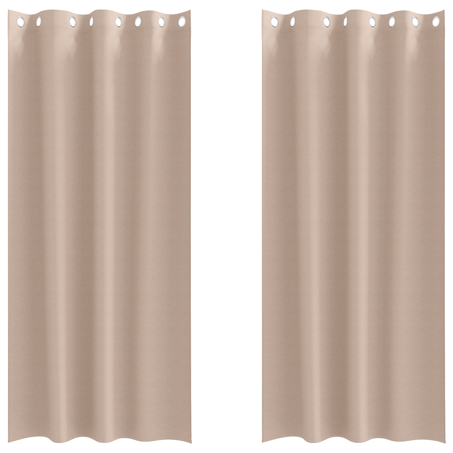 Mørkleggende Gardiner med Ringer 2 pcs Gråbrun 245 x 140 cm