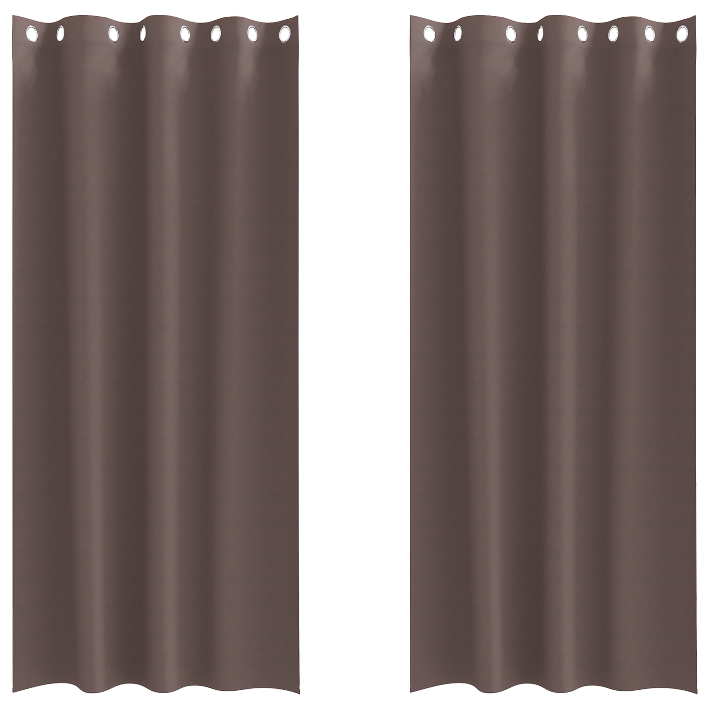 Mørkleggende Gardiner med Ringer 2 pcs Mørk brun 225 x 140 cm