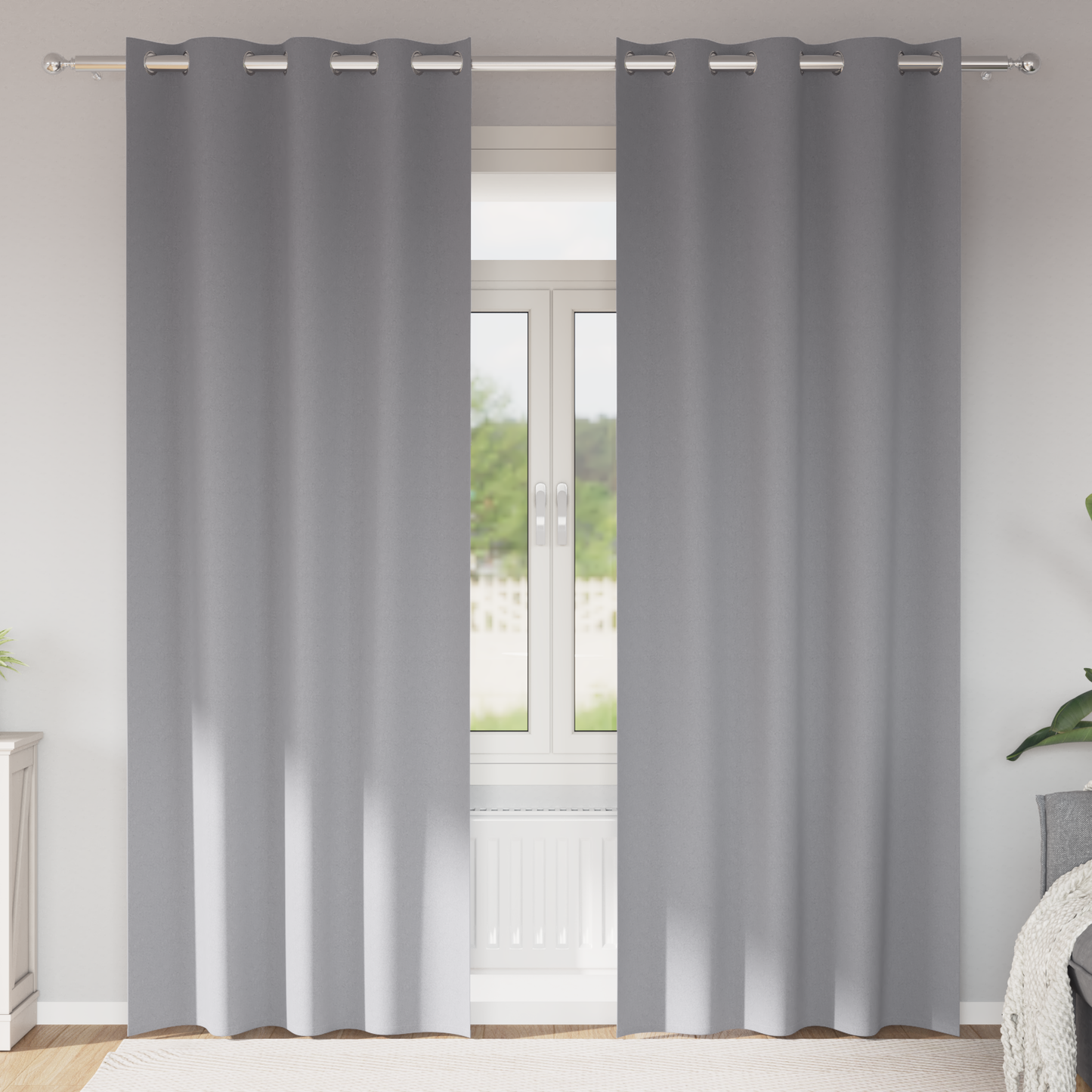Mørkleggende Gardiner med Ringer 2 pcs Lysegrå 245 x 140 cm